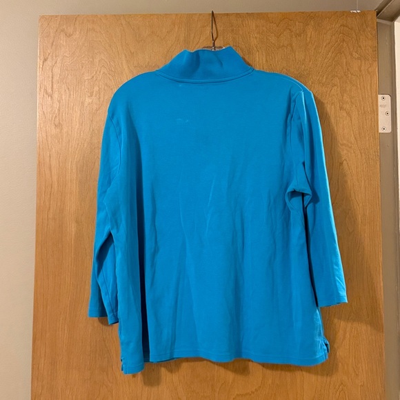 Lands' End Turquoise Long Sleeve Polo - Picture 2 of 5